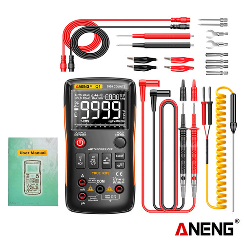 [EZR.2000099] Aneng Q1 Pro Multimeter Digital True RMS 9999 Counts Transistor Capacitor NCV Testers Original