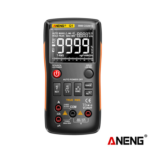 [EZR.2000100] Aneng Q1 Multimeter Digital True RMS 9999 Counts Transistor Capacitor NCV Testers Original