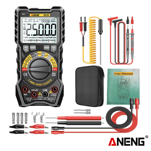 [EZR.2000107] Aneng SZ20 Pro Digital Multimeter NCV AC/DC Ohm Hz 25000 Counts Smart Current Meter Digital Multimetro Tester Tools Original