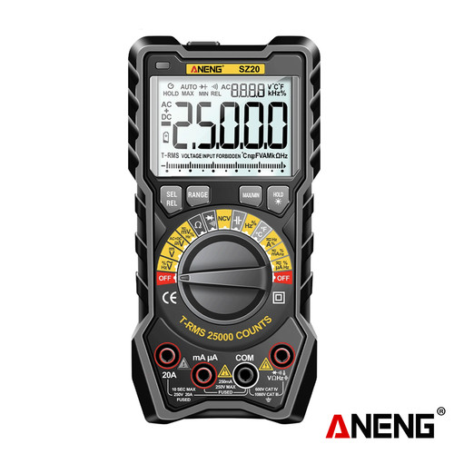 [EZR.2000108] Aneng SZ20 Digital Multimeter NCV AC/DC Ohm Hz 25000 Counts Smart Current Meter Digital Multimetro Tester Tools Original