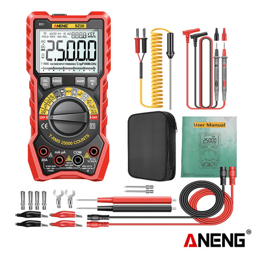 [EZR.2000109] Aneng SZ20 Pro 25000 Counts Multimeter Smart Manual Range Meter NCV AC DC Ohm Hz Tester Tools Original
