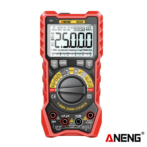 [EZR.2000110] Aneng SZ20 25000 Counts Multimeter Smart Manual Range Meter NCV AC DC Ohm Hz Tester Tools Original