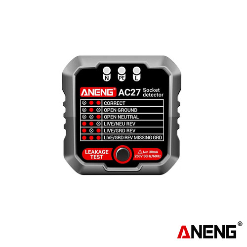 [EZR.2000176] Aneng AC27 Smart Socket Tester Polaritas Phase Check Voltage Detector