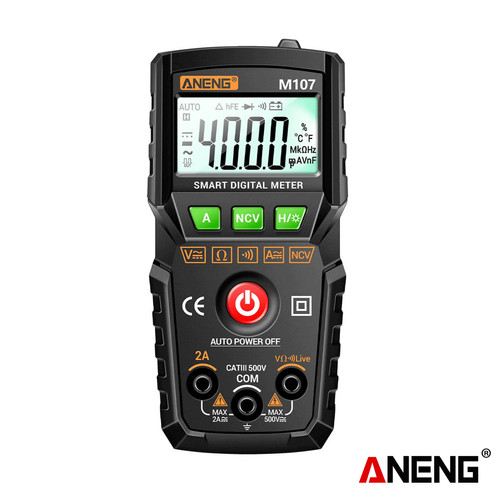 [EZR.2000192] Aneng M107 Smart Digital Multimeter 4000 Counts NCV Resistan Original