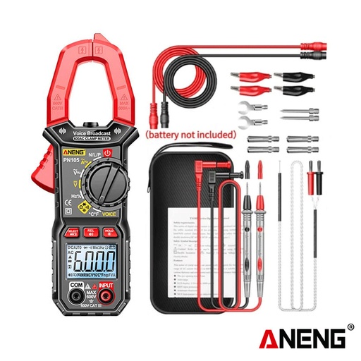[EZR.2000193] Aneng PN105 Pro 6000 Counts Voice Broadcast ClampMeter 600A AC Current