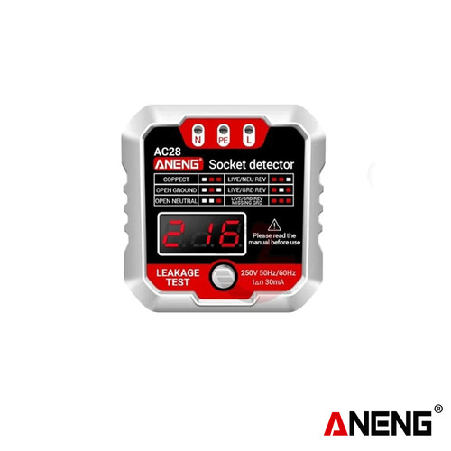 [EZR.2000200] Aneng AC28 Smart Socket Tester Socket polarity detector RCD 30mA Ori