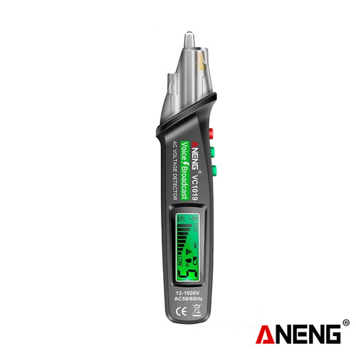 [EZR.2000202] Aneng VC1019 Voice Broadcast Tester Pen 12V-1000V Infrared Sensor Ori