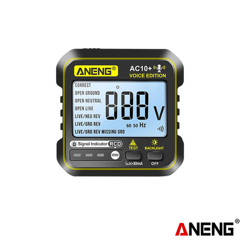 [EZR.2000230] Aneng AC10+ Intelligent Voice Broadcast Socket Tester Voltage Original
