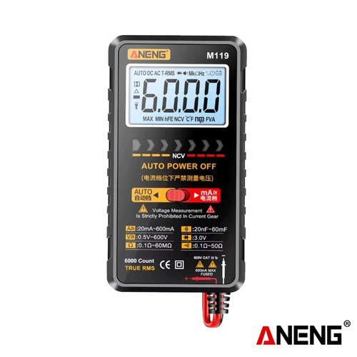 [EZR.2000254] Aneng M119 Portable Digital Multimeter Count 6000 Transistor Original