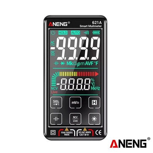 [EZR.2000256] Aneng 621A Multimeter Digital Smart Touch Screen Watch mA Current Ori