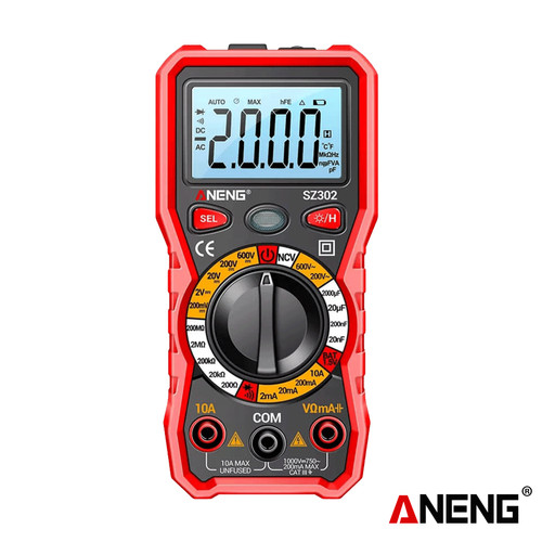 [EZR.2000402] Aneng SZ302 Multimeter Digital AC DC Tester NCV Detektor Original
