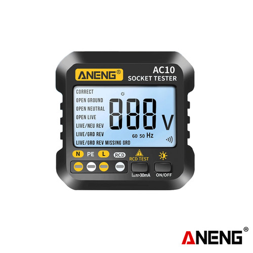 [EZR.2000280] Aneng AC10 Stop Kontak Voltage Tester Detector Grounding Wire Original