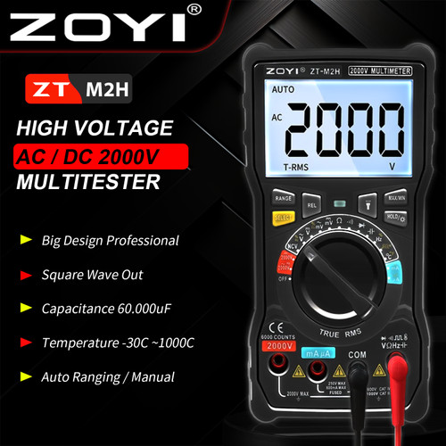 [EZR.2100024] ZOYI ZT-M2H Digital Multimeter 2000v True RMS DC AC Temperature Suhu