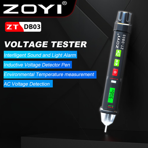 [EZR.2100025] ZOYI ZT-DB03 Non-Contact Ac Voltage Detector Tester Meter 12V-1000V