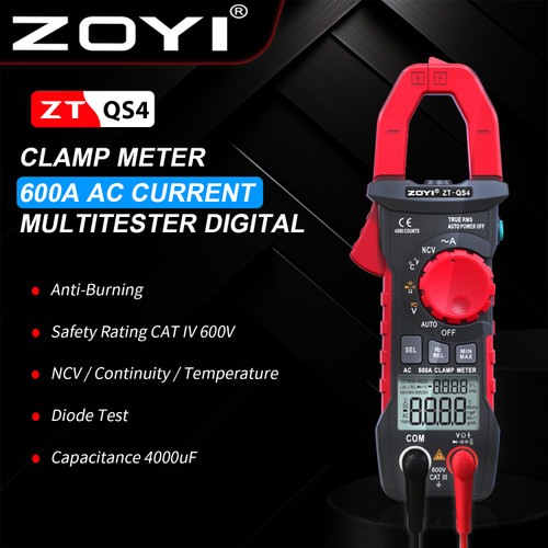 [EZR.2100026] ZOYI ZT-QS4 Tang Amper True Rms 4000 Count AC Current Diode NCV Auto