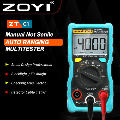 [EZR.2100031] ZOYI ZT-C1 Avometer Digital Multitester Digital NCV MiniAC/DC