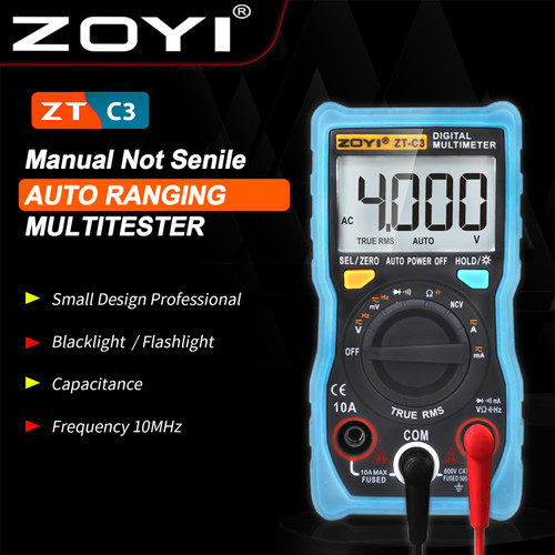 [EZR.2100034] ZOYI ZT-C3 Avometer Digital Multimeter Digital Buzzer Capasitor Freque