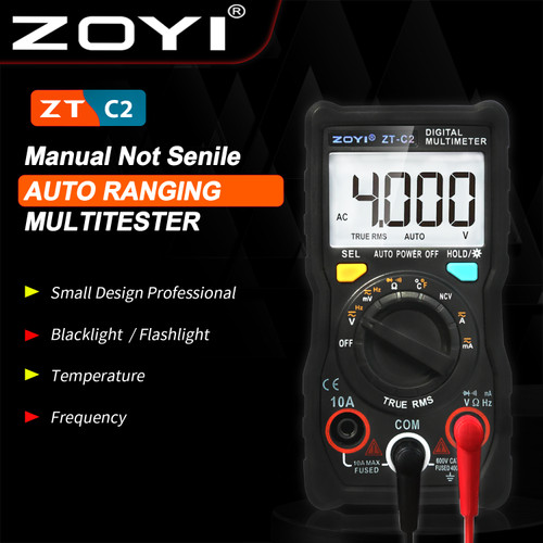 [EZR.2100035] ZOYI ZT-C2 Avometer Digital Multimeter Digital Buzzer Capasitor Diode