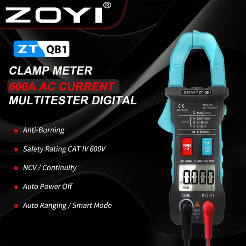 [EZR.2100037] ZOYI ZT-QB1 Smart Clamp Meter Tang Ampere Mini DIode NCV Digital