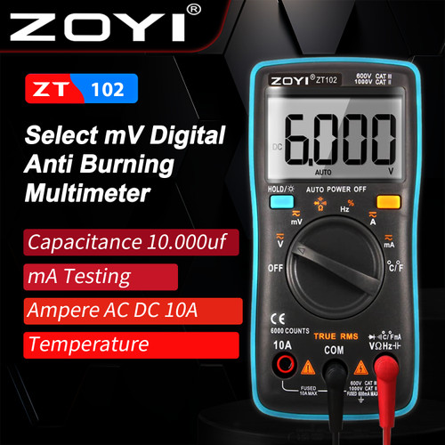 [EZR.2100040] ZOYI ZT-102 True RMS Multimeter Multitester Digital Avometer Original