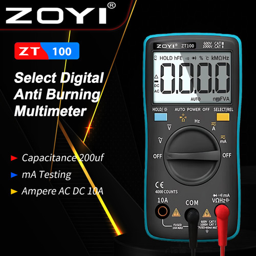 [EZR.2100042] ZOYI ZT-100 Auto Multimeter Digital Multitester Avometer Original