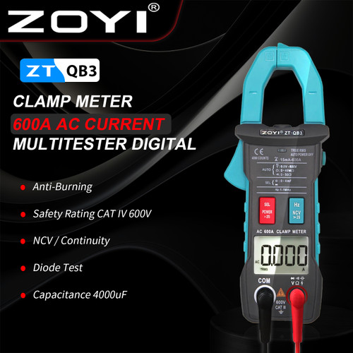 [EZR.2100046] ZOYI ZT-QB3 Smart Clamp Meter With Capacitance Tang Ampere Digital