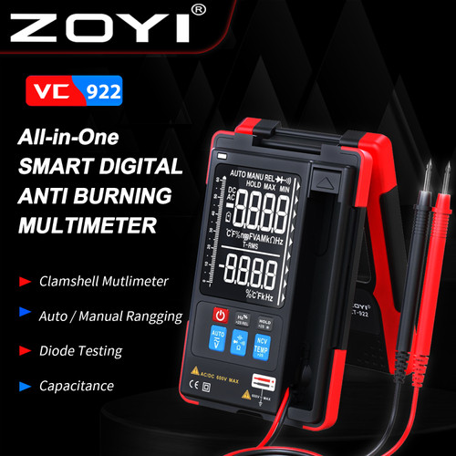 [EZR.2100049] ZOYI ZT-922 Multimeter Avometer Ukur Arus listrik 4000uf 10mhz Diode N