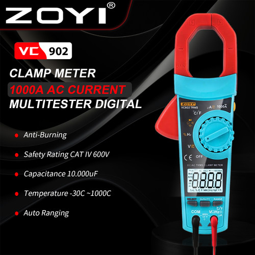 [EZR.2100050] ZOYI VC902 Auto Range Clamp Meter Tang Ampere Digital Tang Ampere