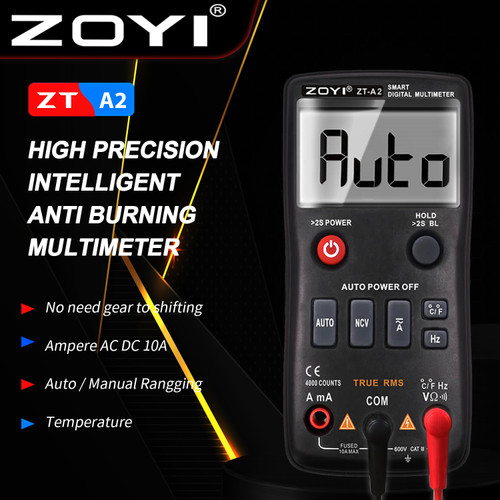 [EZR.2100051] ZOYI ZT-A2 Auto Smart Multitester Avometer Digital AC DC Voltage NCV