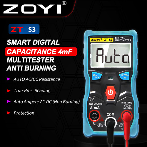 [EZR.2100052] ZOYI ZT-S3 Multimeter Tester Digital Resistance Capacitance With NCV