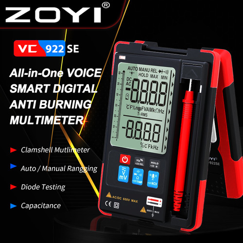 [EZR.2100054] ZOYI ZT-922SE Voice Speak English Multimeter Multitester Avometer D