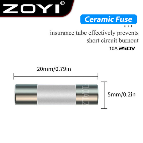 [EZR.2100064] ZOYI Fuse Keramik Fuse For Multimeter Instrument 10A 5mm x 20mm 250V