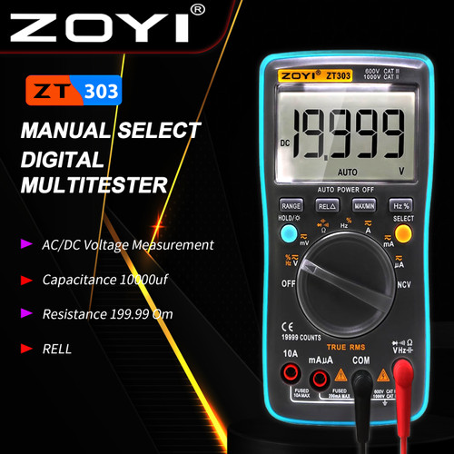 [EZR.2100068] ZOYI ZT-303 Auto Multimeter Digital Multitester Avometer Original