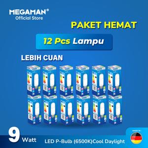 [EZM.9200067] Paket 1 Lusin 12 PCS Lampu LED 9W MEGAMAN YTP38Z1 6500K Original Grosir Hemat