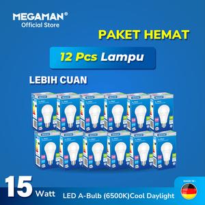 [EZM.9200068] Paket 1 Lusin 12 PCS Lampu LED 15W MEGAMAN YTA70Z1 Original Grosir Hemat