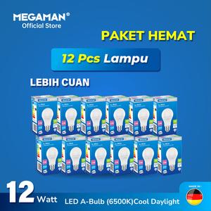 [EZM.9200069] Paket 1 Lusin 12 PCS Lampu LED 12W MEGAMAN YTA60Z2 Original Grosir Hemat