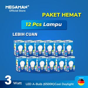 [EZM.9200052] Paket 1 Lusin 12 PCS Lampu LED 3W MEGAMAN YTG45Z1 Original Grosir Hemat