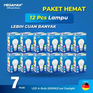 [EZM.9200074] 1 Lusin 12 PCS Lampu LED 7W MEGAMAN yta60z4 Original Grosir Hemat