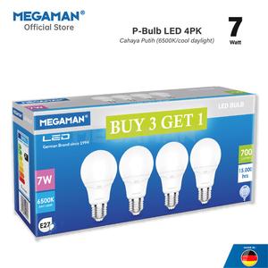 [EZM.9200157] Paket Bohlam Lampu LED Megaman YTA60Z4 7Watt 6500K 4PK 170-240V
