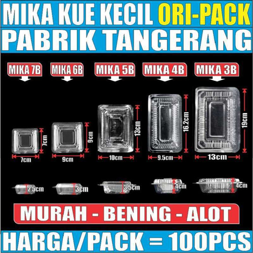 Mika Kue Nasi Per Pack Plastik Bening Uk 3/4/5/6/7 Kemasan Serba Guna