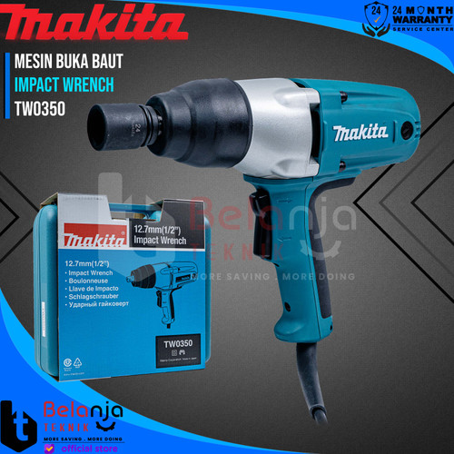 [EZM.3505829] Makita Impact Wrench TW 0350 Mesin Buka Baut Mur 1/2" Inch TW0350 400W