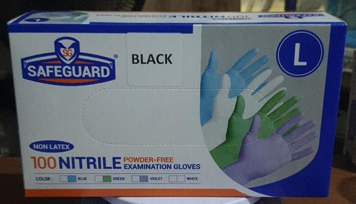 Safeguard Nitrile Black Gloves / Sarung Tangan Karet 