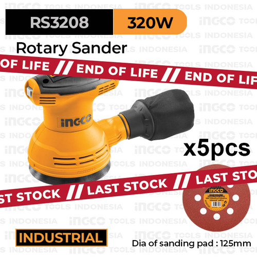 [EZM.8100809] Rotary Orbital Sander (5") INGCO RS3208 - Mesin Amplas Bulat 5 Inch