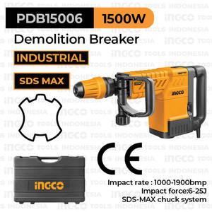 [EZM.8100811] Demolition Jack Hammer (10 Kg, 25J) INGCO PDB15006 - Mesin Bobok Beton
