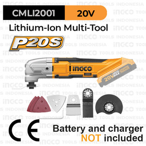 [EZM.8100817] P20S Cordless Oscillating Multi Tool INGCO CMLI2001 - Mesin Tools Cutter Oskilasi