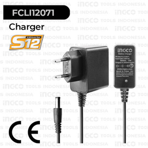[EZM.8100820] S12 Travel Charger (12V/0.75A) INGCO FCLI12071 - Baterai Power Tools