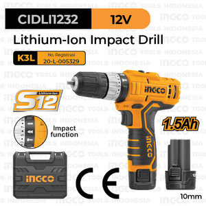[EZM.8100822] S12 Cordless Impact Drill (12V 20Nm) INGCO CIDLI1232 - Bor Tembok 12 V