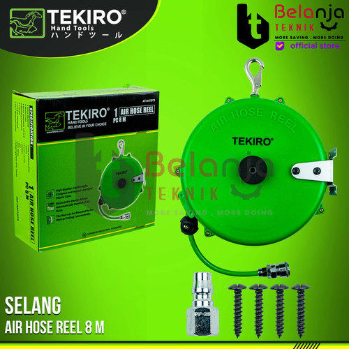 [EZM.3505774] Tekiro Air Hose Reel 8M Selang Udara Kompresor Gulung Selang Tarik 8 M