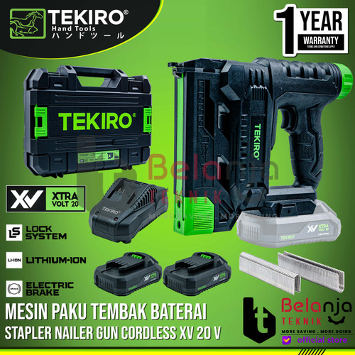 [EZM.3501011] Tekiro Stapler Nailer Gun Cordless XV 20 V Mesin Paku Tembak Baterai