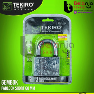 [EZM.3501889] Tekiro Kunci Gembok Kotak Leher Pendek 60 mm Rumah Pagar Padlock Short